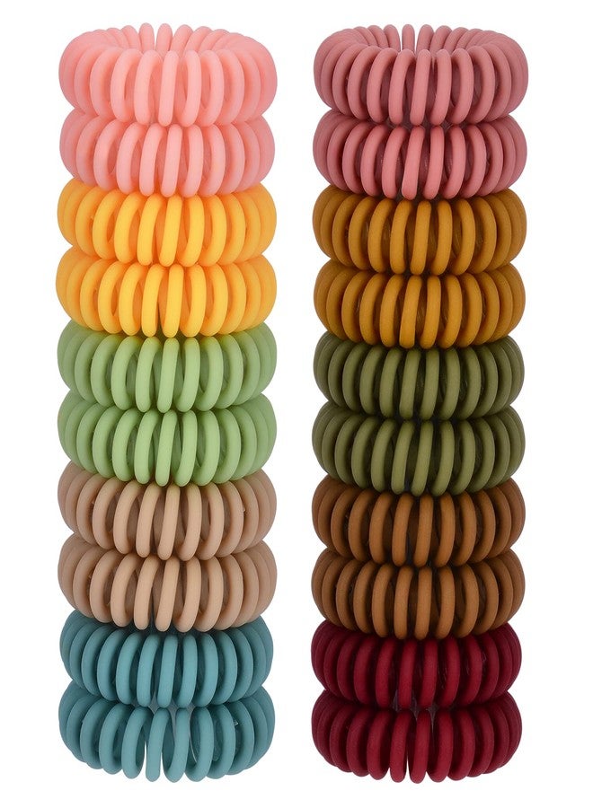 JessLab Spiral Hair Bobbles, Pack of 20 Traceless Telephone Cable Hair Bobbles No Wrinkles Spiral Bracelet Plastic Coil Ponytail Holder No-Damage Headband Hair Accessories for Girls Women Ladies Gift - Image 1